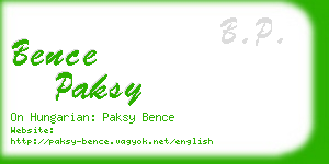 bence paksy business card